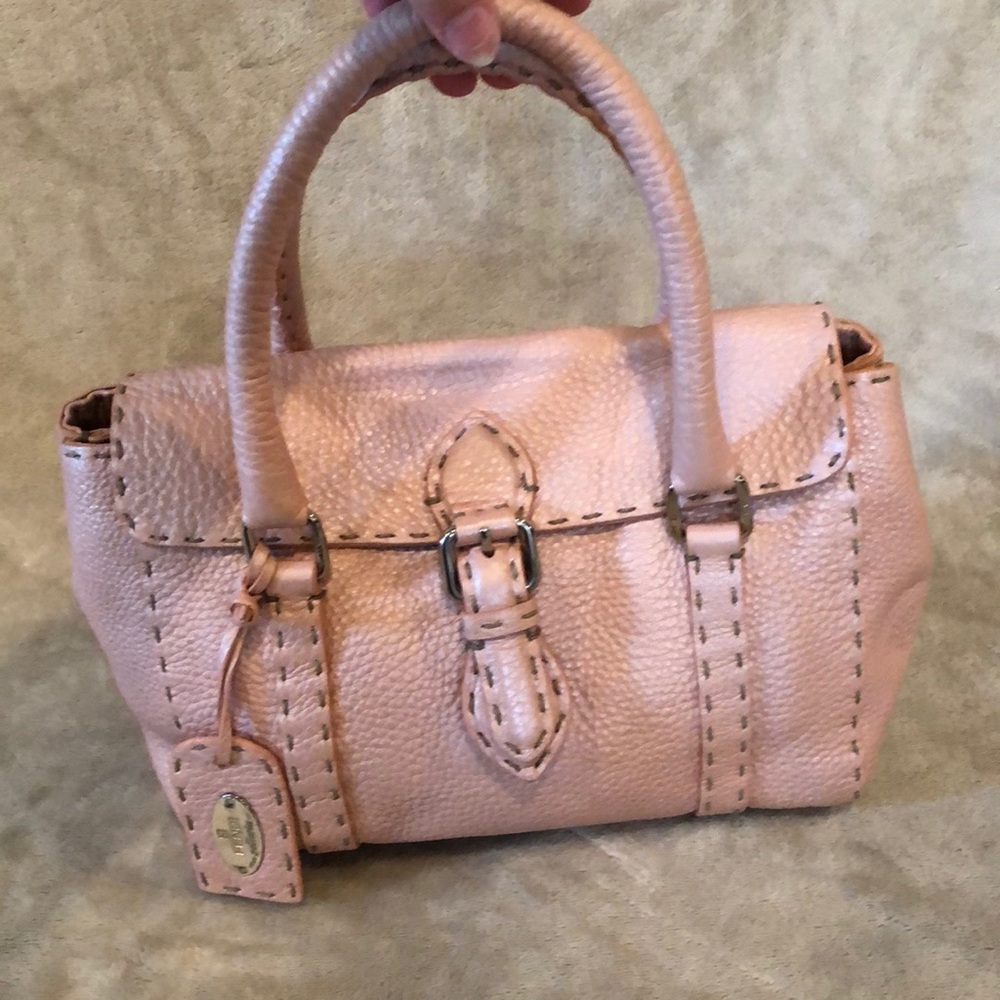 Light pink leather Fendi handbag
